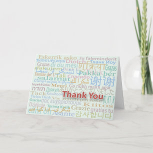 Carte De Remerciements Multiple Language Thank You Card
