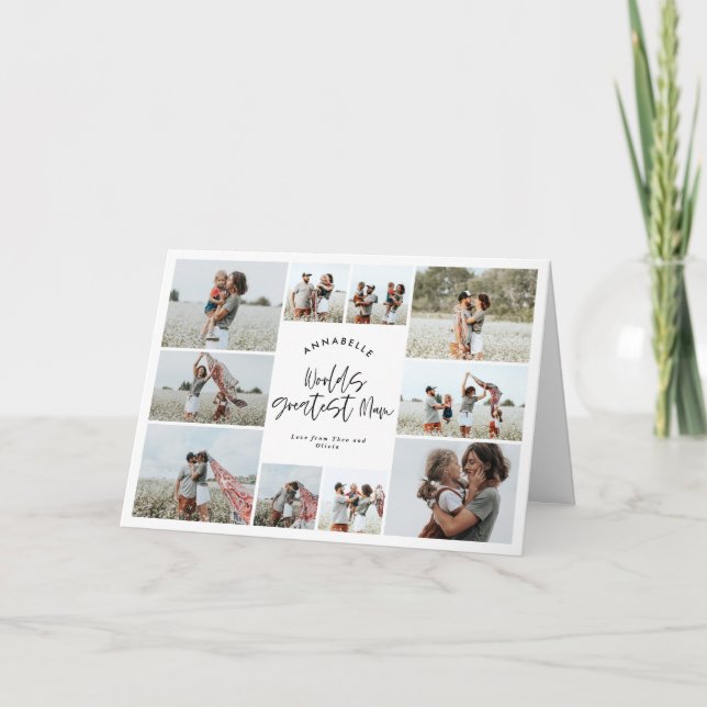 Carte De Remerciements Mum typographie élégant moderne minima multi photo (Devant)