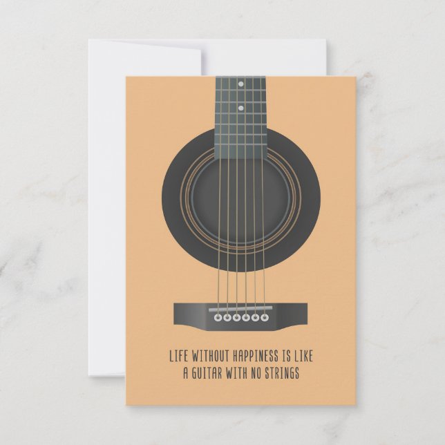 Carte De Remerciements Music Art A Guitar With No Strings (Devant)