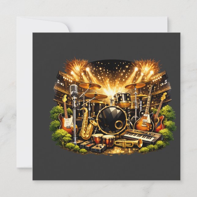 Carte De Remerciements Musical Equipment (Devant)