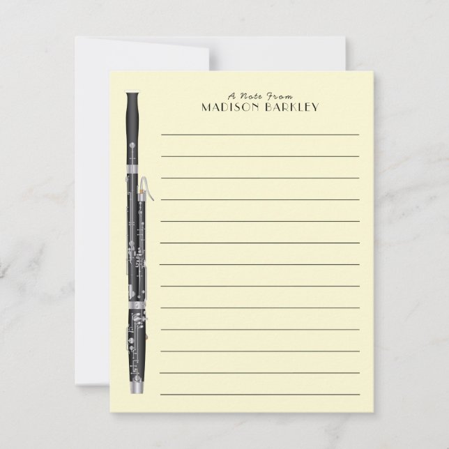 Carte De Remerciements Musicien de basson professeur de musique Woodwind (Devant)