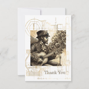 Carte De Remerciements Musicien de Steampunk