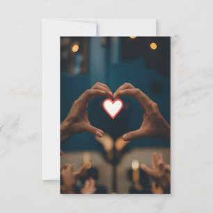 Carte De Remerciements musiciens encadrant leur coeur de leurs mains