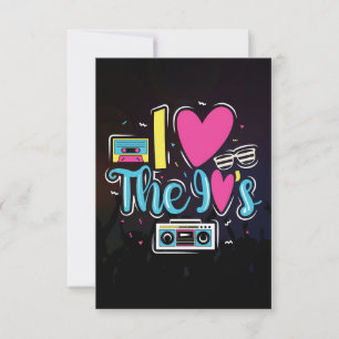 Carte De Remerciements Musique Art 90s Retro Cassette Party