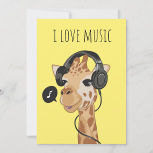 Carte De Remerciements Musique Art I Love Music