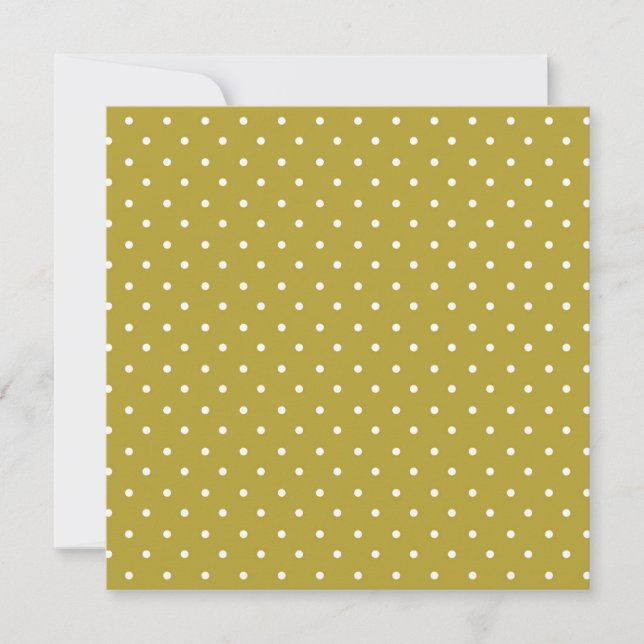 Carte De Remerciements  Mustard yellow white polka dots pattern  (Devant)