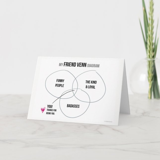 Carte De Remerciements My Friend Venn Diagram Thank You Card (Devant)