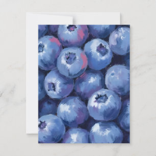 Carte De Remerciements Myrtilles   Peinture Aquarelle de Fruits