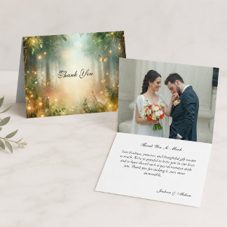 Carte De Remerciements Mystic Forest Meadow Magic Wedding Thank You Card