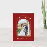 Mystical Red Gold Sun Moon Stars Mariage photo