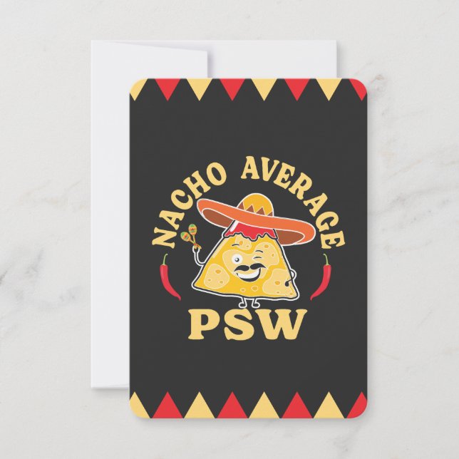Carte De Remerciements Nacho Average PSW Funny Caregivers (Devant)