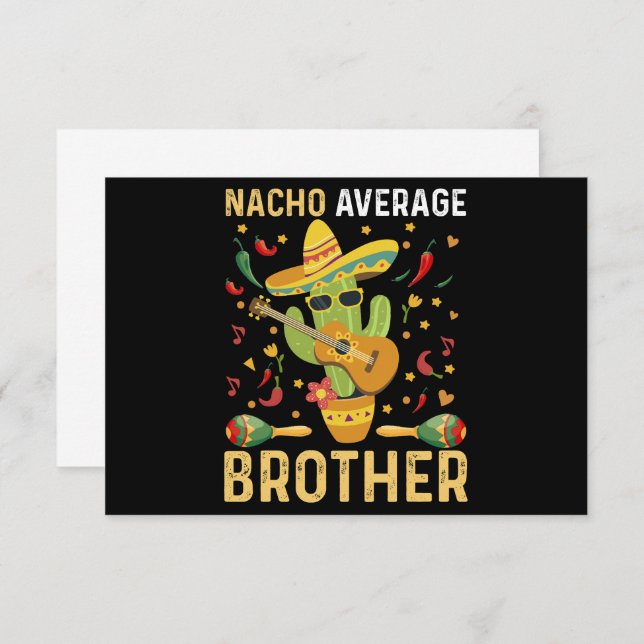 Carte De Remerciements Nacho Moyenne Brother Joke Cinco De Mayo Humour (Devant / Derrière)