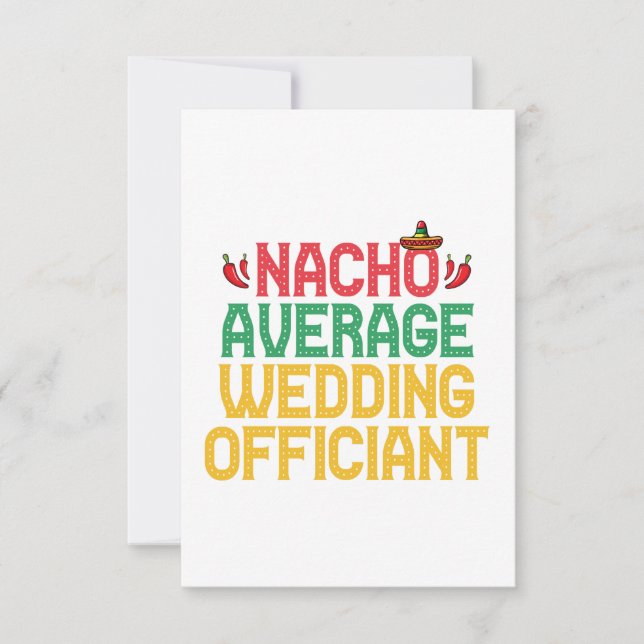 Carte De Remerciements Nacho Officier Mariage moyen Fiesta Mexicaine (Devant)