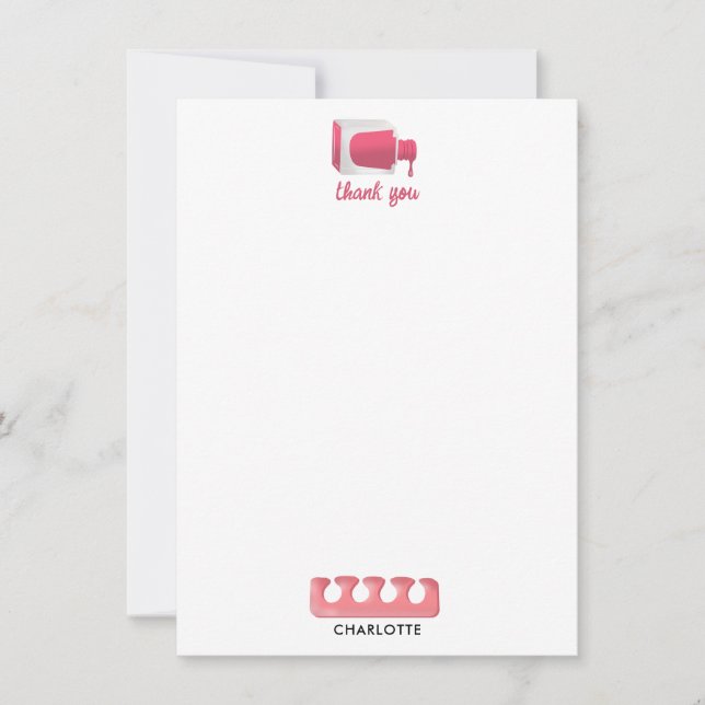Carte De Remerciements Nails Manicure Pedicure Beauty Salon  (Devant)