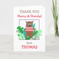 Nanny Grand Nom Cute Bear Feuilles