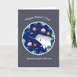 Carte De Remerciements Narwhal Toujours Vous Aimez Bonne Fête des pères
