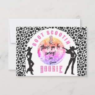 Carte De Remerciements Nashville Cowgirl Disco Rodeo Bachelorette Week-en
