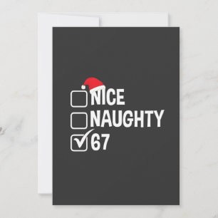 Carte De Remerciements Naughty Nice Six Seven 67 Liste des Vilains Noël