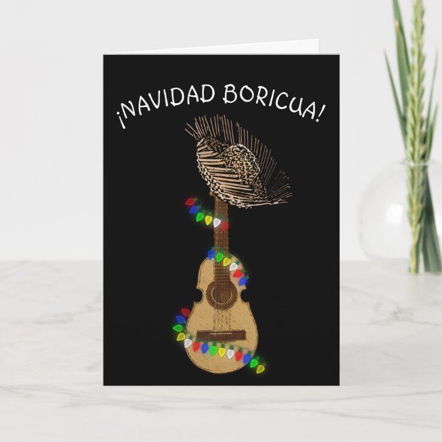 Carte De Remerciements Navidad Boricua Cuatro Puertorriqueno (Devant)