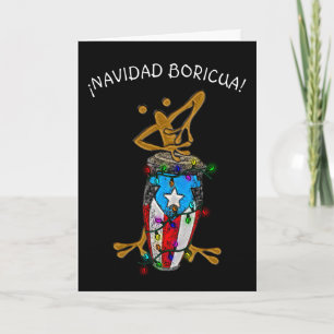 Carte De Remerciements Navidad Boricua Xmas Conga Coqui Taino