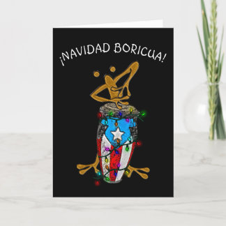 Carte De Remerciements Navidad Boricua Xmas Conga Coqui Taino
