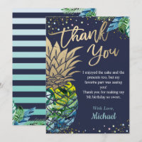 Navy Blue Tropical Luau Pineappal Beach Party