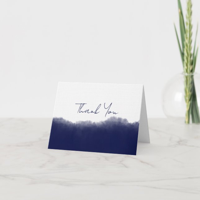 Carte De Remerciements Navy foncé aquarelle (Devant)
