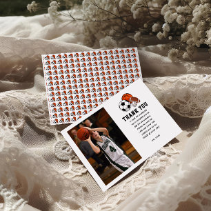 Carte De Remerciements Né 2 Ball Sports Thème Boy's 2nd Birthday Party