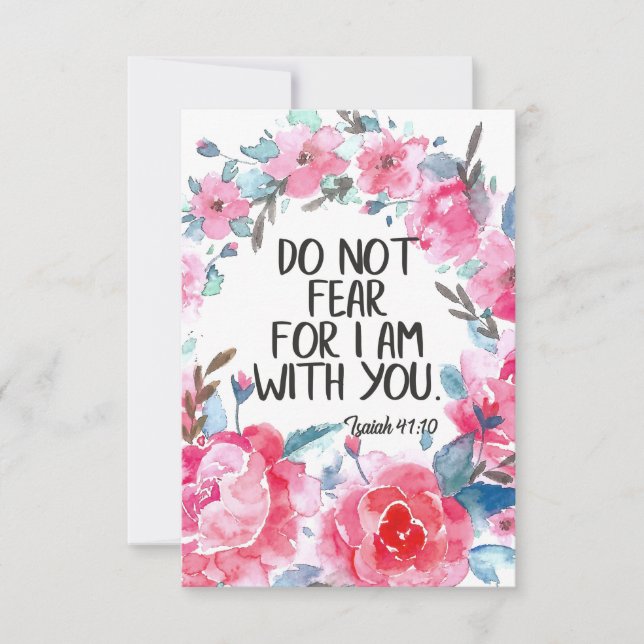 Carte De Remerciements Ne craignez pas que je sois avec vous pour citer l (Devant)