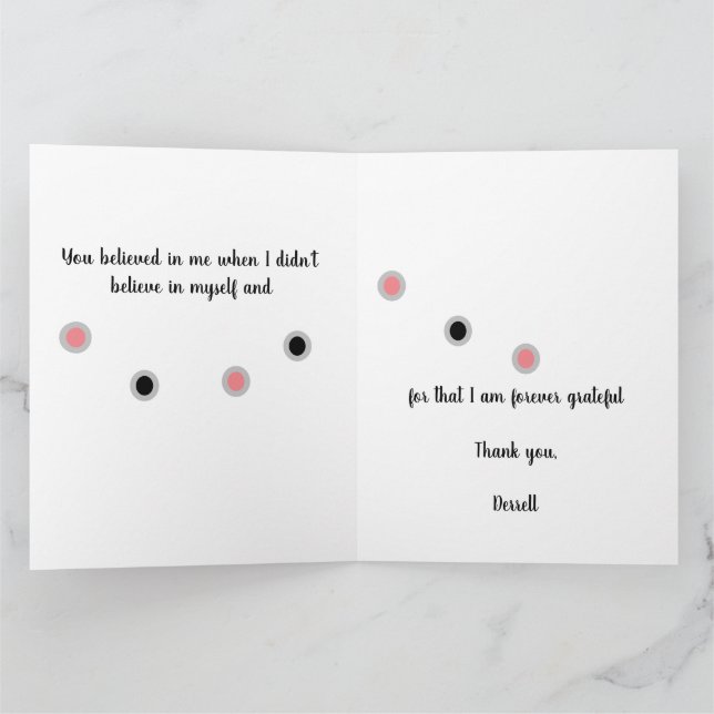 Carte De Remerciements Ne jamais changer le rêve, changer d'approche (Intérieur)