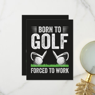 Carte De Remerciements Né pour le golf, forcé de travailler Citation drôl