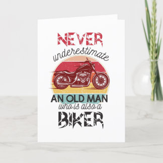 Carte De Remerciements Ne sous-estimez jamais Old Man Biker