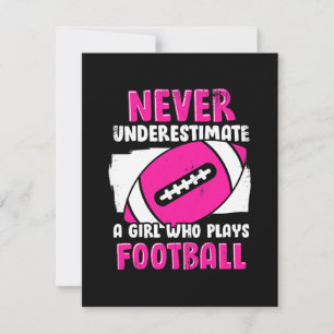 Carte De Remerciements Ne Sous-Estimez Jamais Une Fille Qui Joue Au Footb