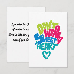 Carte De Remerciements Ne vous inquiétez pas Coeur Doux, je vous accompag