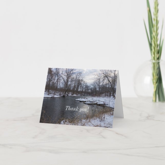 Carte De Remerciements Neige Le Long De La Rivière James (Devant)