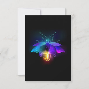 Carte De Remerciements Neon Firefly sur noir