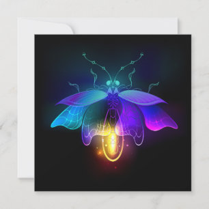 Carte De Remerciements Neon Firefly sur noir