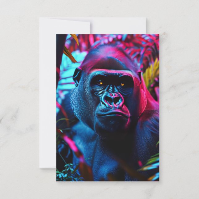 Carte De Remerciements Neon Gorilla (Devant)
