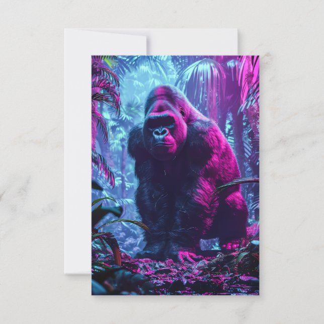 Carte De Remerciements Neon Gorilla (Devant)