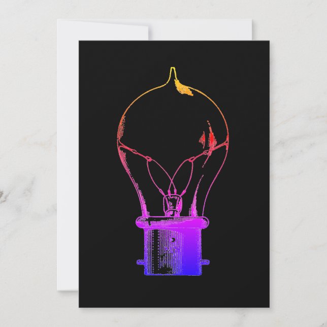 Carte De Remerciements Neon Pop Art Light Bulle Idée (Devant)
