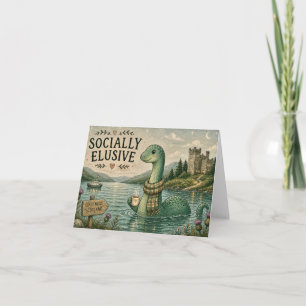 Carte De Remerciements Nessie Cryptide Confortable Élusive Socialement Lo