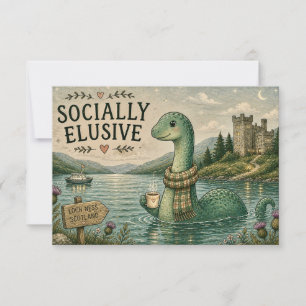 Carte De Remerciements Nessie insaisissable socialement Cryptide cosy Loc