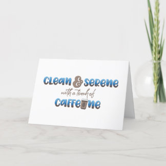 Carte De Remerciements Nettoyer et sérénité avec une touche de caféine