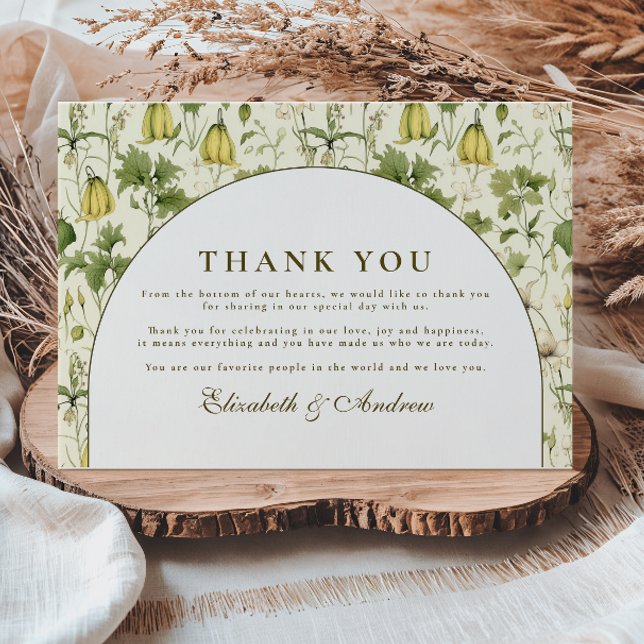 Carte De Remerciements Neutral Botanical Arch Garden Wedding (Créateur téléchargé)