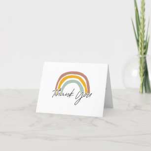 Carte De Remerciements Neutral Rainbow Baby Shower Thank You Card
