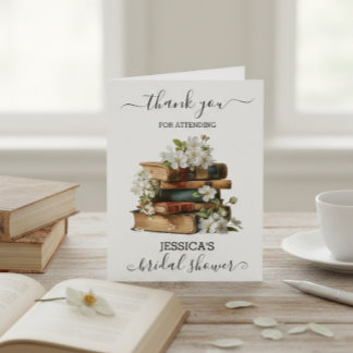 Carte De Remerciements New Chapter Begins Book Bridal Shower 