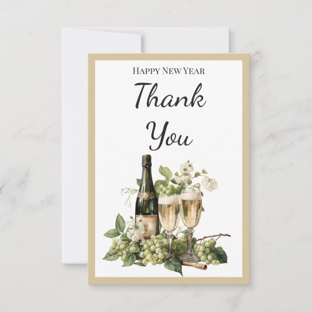 Carte De Remerciements New Year Custom Thank You Card | 2026 Greeting (Devant)