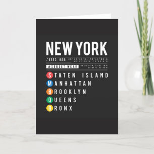 Carte De Remerciements New York 5 Boroughs