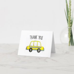Carte De Remerciements New York City NYC Taxi Jaune Tab fête d'anniversai
