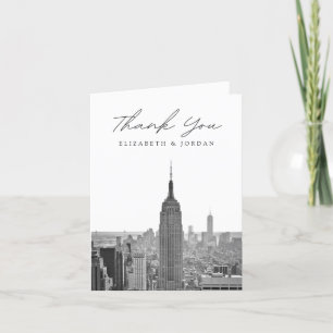 Carte De Remerciements New York City Vertical Vierge Noir & Blanc